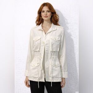 Eleventh Floor Linen White Utility Jacket Size 6